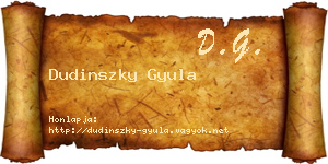Dudinszky Gyula névjegykártya