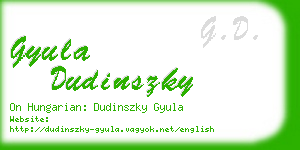 gyula dudinszky business card